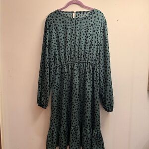Polka Dot Dress - Green and Black
